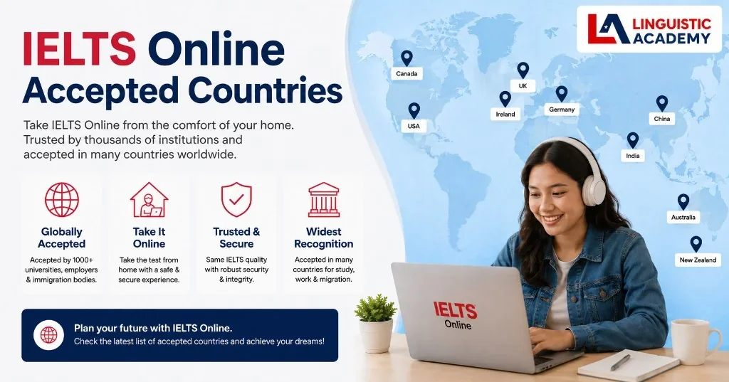 IELTS Online accepted countries: full British Council and IDP list for 2026 cover image by Linguistic Academy