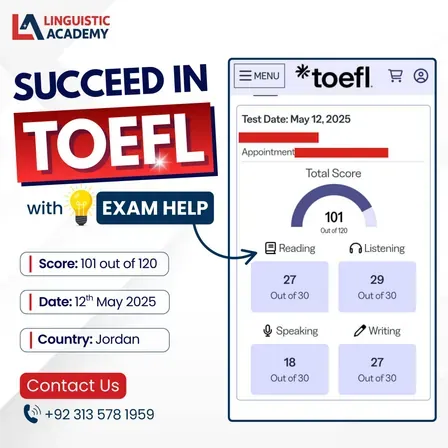 Cheat in TOEFL iBT Home Edition — score 101 out of 120